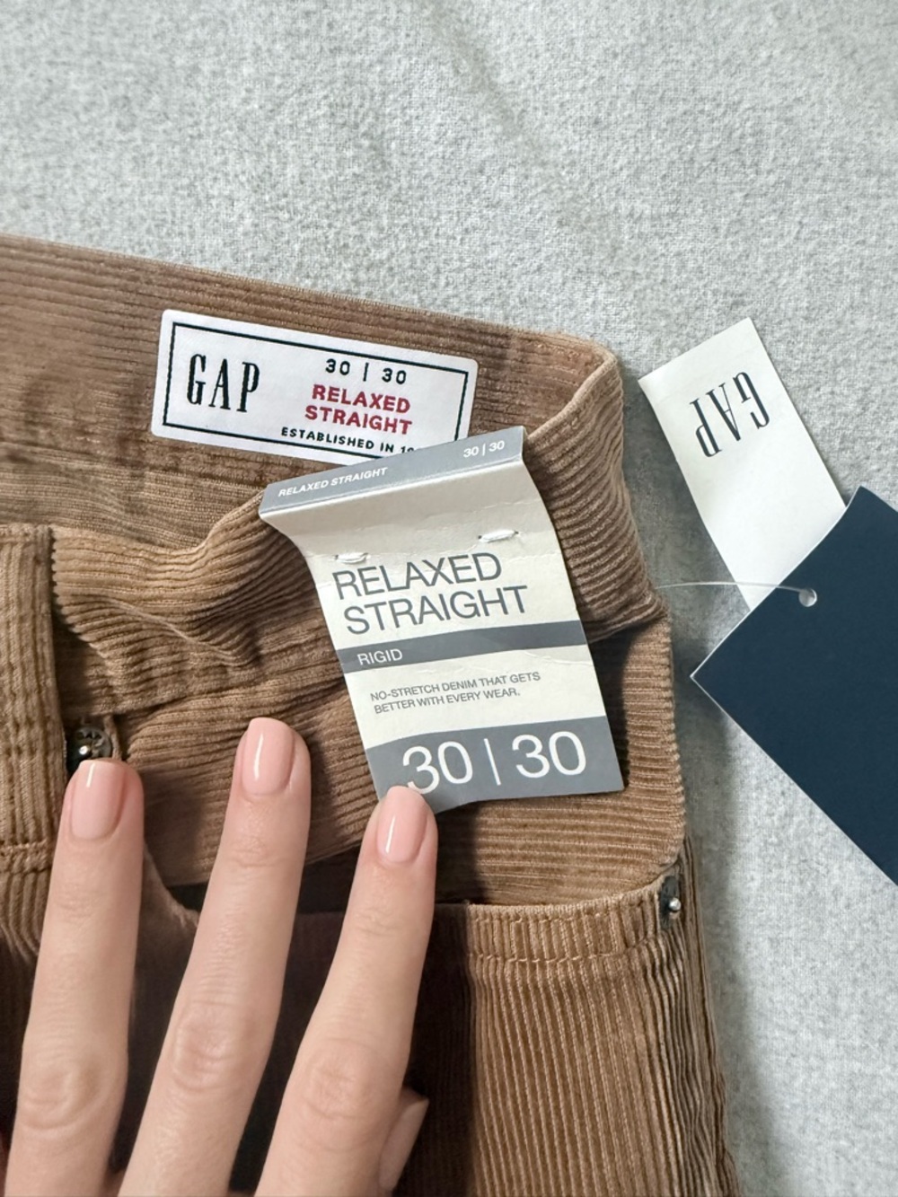 GAP Relaxed Straight Corduroy Pants in Camel Brown